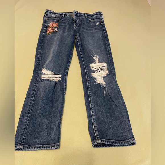 Silver Mazy Slim Cropped embroidered jeans, size 29 - Picture 4 of 8